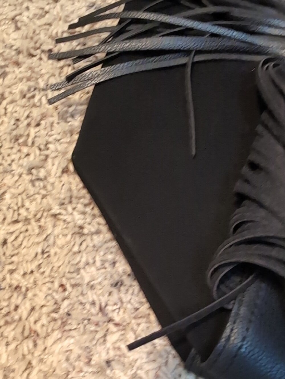 Victoria's Secret Black Fringe Tote NWOT - Picture 4 of 7